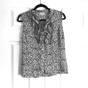 Tahari Black and White Blouse